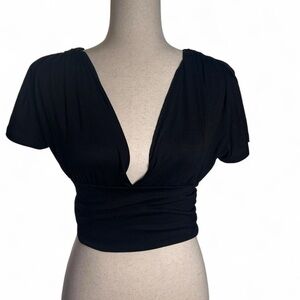 Earthbound Small Black Cropped Top Club Indie Sleaze Beachy Fairy Whimsigoth